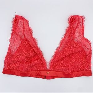 Victoria's Secret Coral Lace Plunge Bralette